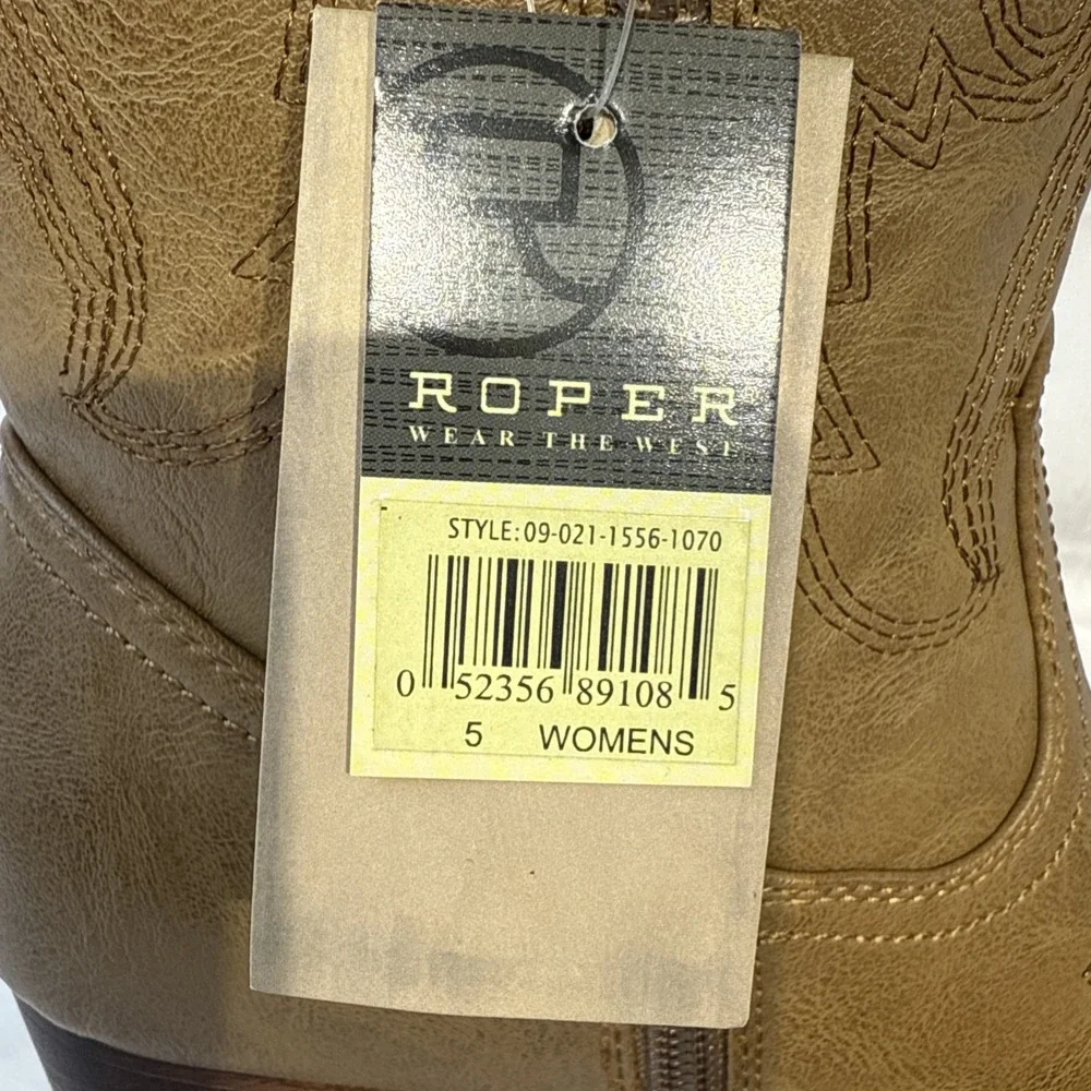Roper Women's Nettie Western Boot - Round Toe - 09-021-1556-1070 TA, Size 5‎